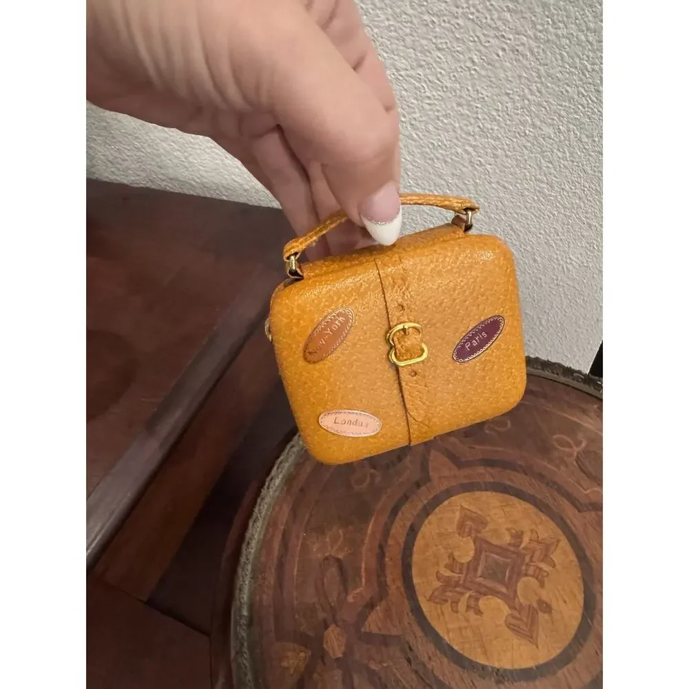 Rare Vintage Endura Travel Alarm Clock Leather Suitcase West Germany Working
